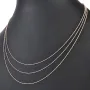 Außergewöhnliche Layer-Goldkette / Collier in außergewöhnlichem Tricolor Design aus 14K 585 Gold (Gelbgold, Weißgold, Roségold) - ca. 45cm