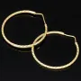 Edle Creolen / Ohrringe mit diagonal, gestepptem Muster aus hochwertigem Gold (585er 14K Gelbgold)