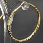 Edle Creolen / Ohrringe mit diagonal, gestepptem Muster aus hochwertigem Gold (585er 14K Gelbgold)