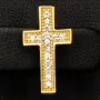 Exquisite Kreuz-Ohrstecker aus 585er (14K) Gold mit funkelnden Zirkonia