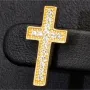 Exquisite Kreuz-Ohrstecker aus 585er (14K) Gold mit funkelnden Zirkonia