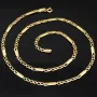 Kurze Goldkette im Figaro-Design aus funkelndem 585 / 14k Gold in ca. 45cm, 2,5mm