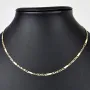Kurze Goldkette im Figaro-Design aus funkelndem 585 / 14k Gold in ca. 45cm, 2,5mm