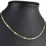 Kurze Goldkette im Figaro-Design aus funkelndem 585 / 14k Gold in ca. 45cm, 2,5mm