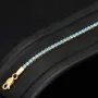 Funkelndes Tennisarmband mit leuchtend, blauen Zirkoniasteinen aus 585 14K Gold in (ca. 18 cm Länge)