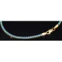 Funkelndes Tennisarmband mit leuchtend, blauen Zirkoniasteinen aus 585 14K Gold in (ca. 18 cm Länge)