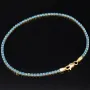 Funkelndes Tennisarmband mit leuchtend, blauen Zirkoniasteinen aus 585 14K Gold in (ca. 18 cm Länge)