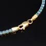 Funkelndes Tennisarmband mit leuchtend, blauen Zirkoniasteinen aus 585 14K Gold in (ca. 18 cm Länge)
