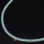 Funkelndes Tennisarmband mit leuchtend, blauen Zirkoniasteinen aus 585 14K Gold in (ca. 18 cm Länge)