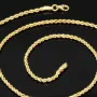 Fein gearbeitete Kordelkette aus hochwertigem 585 / 14 K Gold – ca. 55cm, 2mm