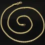 Kurze, funkelnde Kordelkette aus edlem 585 / 14 K Gold – ca. 45cm, 2mm