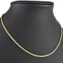 Kurze, funkelnde Kordelkette aus edlem 585 / 14 K Gold – ca. 45cm, 2mm