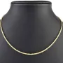 Kurze, funkelnde Kordelkette aus edlem 585 / 14 K Gold – ca. 45cm, 2mm