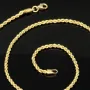 Kurze, funkelnde Kordelkette aus edlem 585 / 14 K Gold – ca. 45cm, 2mm