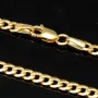 Edle Panzerkette aus hochwertigem Gelbgold (14K, 585 ca. 5,1g) ca. 50cm, 3mm