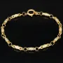 Hochwertig gearbeitetes Gold-Armband in Greco Design aus funkelndem Bicolor 585er Gelb- und Weißgold (ca. 21,5 cm, 4mm)