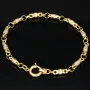 Hochwertig gearbeitetes Gold-Armband in Greco Design aus funkelndem Bicolor 585er Gelb- und Weißgold (ca. 21,5 cm, 4mm)