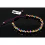 Trendiges Zugarmband bestückt mit Goldperlen aus hochwertigem 585 14K Gold und farbenfrohen, schimmernden Beads mit Flip Flop Effekt - längenverstellbar von 17cm -25cm