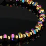 Trendiges Zugarmband bestückt mit Goldperlen aus hochwertigem 585 14K Gold und farbenfrohen, schimmernden Beads mit Flip Flop Effekt - längenverstellbar von 17cm -25cm