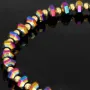 Trendiges Zugarmband bestückt mit Goldperlen aus hochwertigem 585 14K Gold und farbenfrohen, schimmernden Beads mit Flip Flop Effekt - längenverstellbar von 17cm -25cm