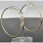 Klassisch elegante XXL Gold-Creolen aus feinem 14K 585er Gelbgold, glänzend poliert verarbeitet