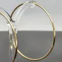 Klassisch elegante XXL Gold-Creolen aus feinem 14K 585er Gelbgold, glänzend poliert verarbeitet