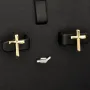 Funkelnde Kreuz-Ohrstecker aus 585 14K Gold (Gelbgold) - glänzend poliert