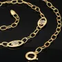 Exklusive Ankerkette aus edlem Bicolor 14K 585er Gold (Gelbgold und Weißgold) mit eingearbeiteten Elementen - ca. 50cm 4,5mm
