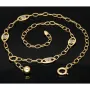 Exklusive Ankerkette aus edlem Bicolor 14K 585er Gold (Gelbgold und Weißgold) mit eingearbeiteten Elementen - ca. 50cm 4,5mm