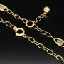Exklusive Ankerkette aus edlem Bicolor 14K 585er Gold (Gelbgold und Weißgold) mit eingearbeiteten Elementen - ca. 50cm 4,5mm