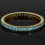 Funkelnder Ring aus 14K 585 Gold mit strahlenden, hellblauen, türkisen Zirkonia bestückt Ringgröße ca. 50