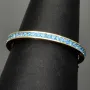 Funkelnder Ring aus 14K 585 Gold mit strahlenden, hellblauen, türkisen Zirkonia bestückt Ringgröße ca. 50