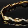 Edles Armband aus 14K 585 Bicolor Gold (Gelbgold und Weißgold) mit feinem Gliederdesign (ca. 19cm, ca. 5mm)