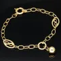 Bicolor-Ankerarmband aus 14K (585) Gold – Kombination aus Gelb- und Weißgold mit filigran gearbeiteten Infinity-Elementen (ca. 20,5 cm)