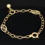 Bicolor-Ankerarmband aus 14K (585) Gold – Kombination aus Gelb- und Weißgold mit filigran gearbeiteten Infinity-Elementen (ca. 20,5 cm)