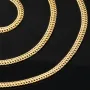 Feingliedrige, flache Goldkette aus hochwertigem Gelbgold (585/14k Gold) in 45 cm Länge, 3mm Breite