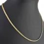 Feingliedrige, flache Goldkette aus hochwertigem Gelbgold (585/14k Gold) in 45 cm Länge, 3mm Breite