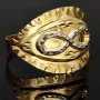 Infinity-Ring aus 585 / 14K Gold mit feinem Design in Bicolor-Optik (Gelbgold und Weißgold) in Ringgröße ca. 60