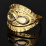 Infinity-Ring aus 585 / 14K Gold mit feinem Design in Bicolor-Optik (Gelbgold und Weißgold) in Ringgröße ca. 60