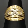 Infinity-Ring aus 585 / 14K Gold mit feinem Design in Bicolor-Optik (Gelbgold und Weißgold) in Ringgröße ca. 60