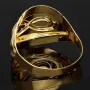 Infinity-Ring aus 585 / 14K Gold mit feinem Design in Bicolor-Optik (Gelbgold und Weißgold) in Ringgröße ca. 60