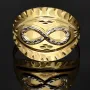Infinity-Ring aus 585 / 14K Gold mit feinem Design in Bicolor-Optik (Gelbgold und Weißgold) in Ringgröße ca. 60