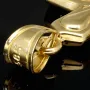 Funkelnder Jesus-Kreuz Goldanhänger aus edlem 14k 585 Bicolor Gold (Gelbgold und Weißgold)