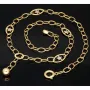 Feine Bicolor-Ankerkette aus hochwertigen 14K 585 Gold (Gelb- und Weißgold) mit dekorativen Stern-Elementen – ca. 50 cm Länge, 4,5 mm Breite