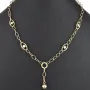 Feine Bicolor-Ankerkette aus hochwertigen 14K 585 Gold (Gelb- und Weißgold) mit dekorativen Stern-Elementen – ca. 50 cm Länge, 4,5 mm Breite