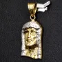 Funkelnder Jesus Anhänger aus hochwertigem 14K 585 Bicolor Gold (Gelbgold und Weißgold)