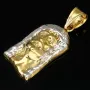 Funkelnder Jesus Anhänger aus hochwertigem 14K 585 Bicolor Gold (Gelbgold und Weißgold)