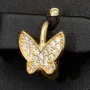 Butterfly-Ohrringe - Schmetterlinge aus massivem 14K 585er Gold (Gelbgold) mit fein gefasstem Zirkonia-Besatz