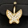 Butterfly-Ohrringe - Schmetterlinge aus massivem 14K 585er Gold (Gelbgold) mit fein gefasstem Zirkonia-Besatz