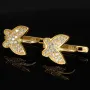 Butterfly-Ohrringe - Schmetterlinge aus massivem 14K 585er Gold (Gelbgold) mit fein gefasstem Zirkonia-Besatz
